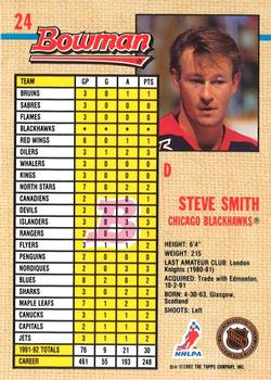 1992-93 Bowman #24 Steve Smith Back