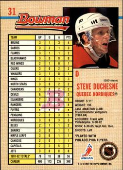 1992-93 Bowman #31 Steve Duchesne Back