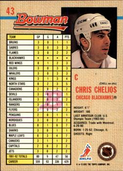 1992-93 Bowman #43 Chris Chelios Back