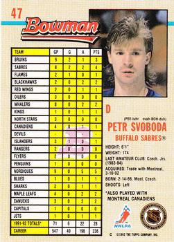 1992-93 Bowman #47 Petr Svoboda Back