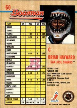 1992-93 Bowman #60 Brian Hayward Back