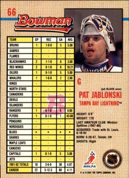 1992-93 Bowman #66 Pat Jablonski Back