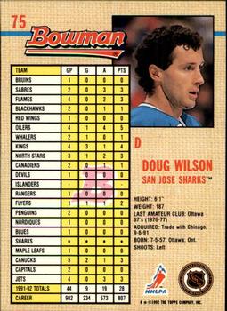 1992-93 Bowman #75 Doug Wilson Back