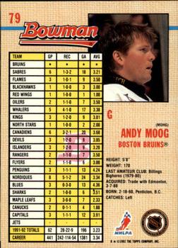 1992-93 Bowman #79 Andy Moog Back