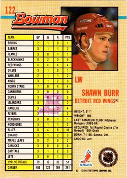 1992-93 Bowman #122 Shawn Burr Back