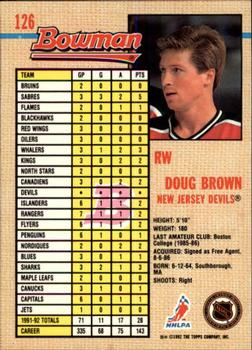 1992-93 Bowman #126 Doug Brown Back