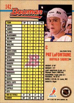 1992-93 Bowman #142 Pat LaFontaine Back