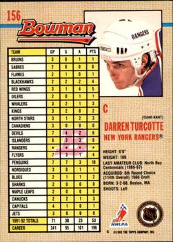 1992-93 Bowman #156 Darren Turcotte Back