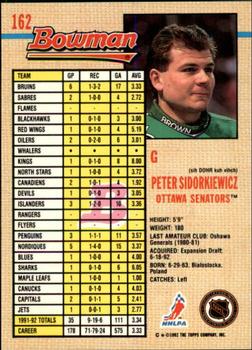 1992-93 Bowman #162 Peter Sidorkiewicz Back