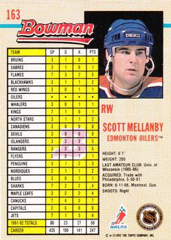 1992-93 Bowman #163 Scott Mellanby Back