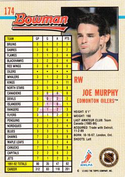 1992-93 Bowman #174 Joe Murphy Back