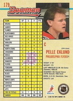 1992-93 Bowman #179 Pelle Eklund Back