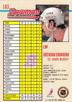 1992-93 Bowman #183 Brendan Shanahan Back