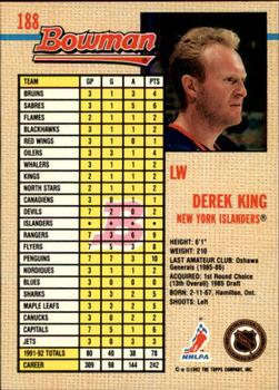 1992-93 Bowman #188 Derek King Back