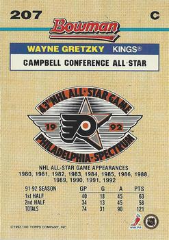 1992-93 Bowman #207 Wayne Gretzky Back