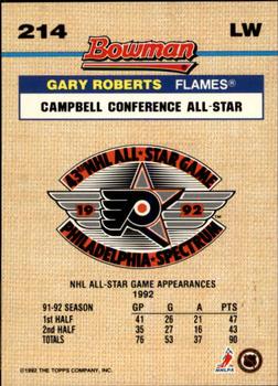 1992-93 Bowman #214 Gary Roberts Back