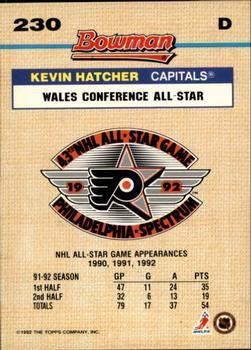 1992-93 Bowman #230 Kevin Hatcher Back