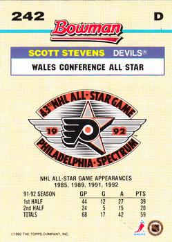 1992-93 Bowman #242 Scott Stevens Back