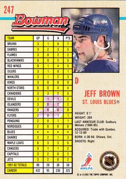1992-93 Bowman #247 Jeff Brown Back