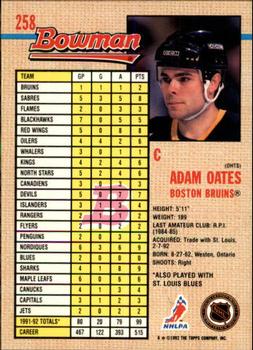 1992-93 Bowman #258 Adam Oates Back