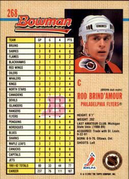 1992-93 Bowman #268 Rod Brind'Amour Back
