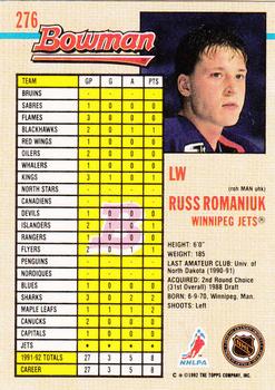 1992-93 Bowman #276 Russ Romaniuk Back