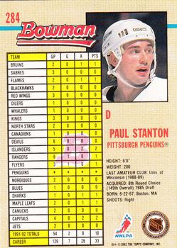 1992-93 Bowman #284 Paul Stanton Back