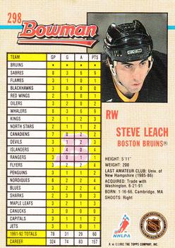 1992-93 Bowman #298 Steve Leach Back