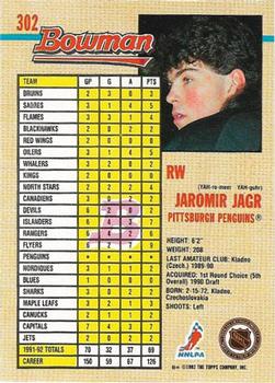 1992-93 Bowman #302 Jaromir Jagr Back