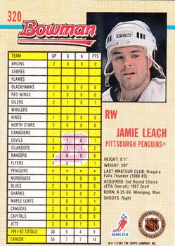 1992-93 Bowman #320 Jamie Leach Back