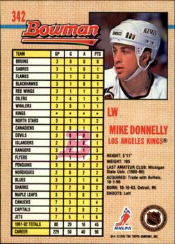 1992-93 Bowman #342 Mike Donnelly Back