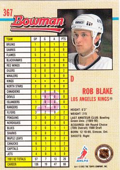 1992-93 Bowman #367 Rob Blake Back