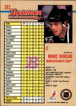 1992-93 Bowman #382 Marc Bureau Back