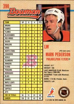 1992-93 Bowman #390 Mark Pederson Back