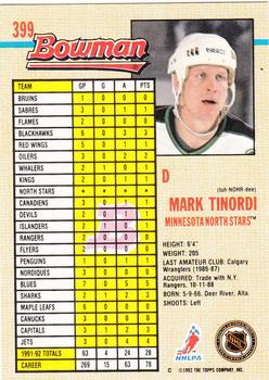 1992-93 Bowman #399 Mark Tinordi Back