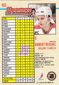 1992-93 Bowman #401 Robert Reichel Back