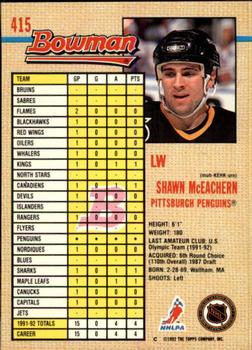 1992-93 Bowman #415 Shawn McEachern Back