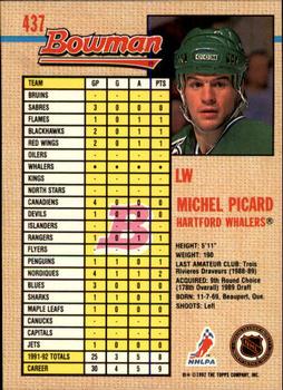 1992-93 Bowman #437 Michel Picard Back