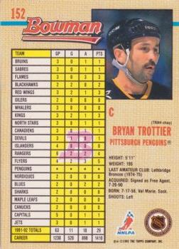 1992-93 Bowman #152 Bryan Trottier Back