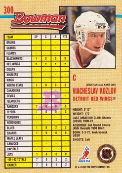 1992-93 Bowman #300 Viacheslav Kozlov Back