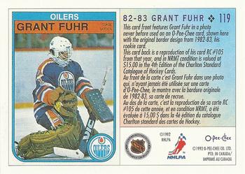 1992-93 O-Pee-Chee #119 Grant Fuhr Back