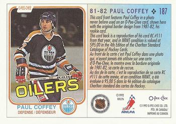 1992-93 O-Pee-Chee #187 Paul Coffey Back