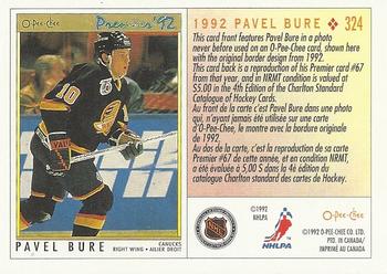1992-93 O-Pee-Chee #324 Pavel Bure Back