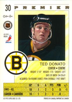 1992-93 O-Pee-Chee Premier #30 Ted Donato Back
