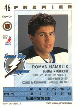 1992-93 O-Pee-Chee Premier #46 Roman Hamrlik Back