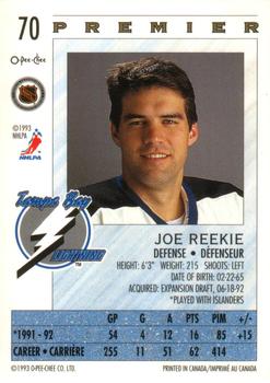 1992-93 O-Pee-Chee Premier #70 Joe Reekie Back