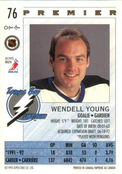 1992-93 O-Pee-Chee Premier #76 Wendell Young Back