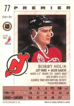 1992-93 O-Pee-Chee Premier #77 Bobby Holik Back