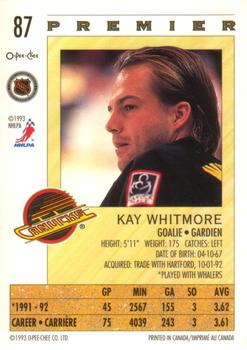 1992-93 O-Pee-Chee Premier #87 Kay Whitmore Back