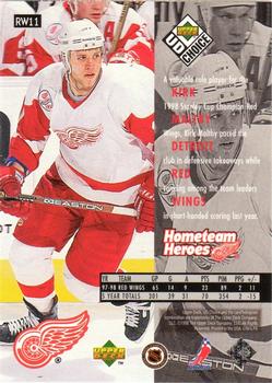 1998-99 UD Choice Preview - Hometeam Heroes #RW11 Kirk Maltby Back